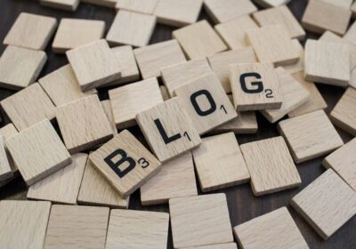 a pile of wooden blocks with the word blog spelled on them