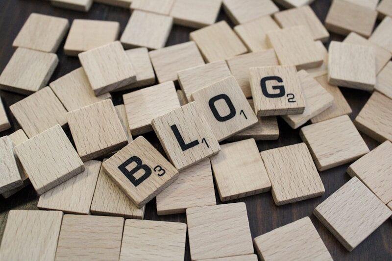 a pile of wooden blocks with the word blog spelled on them
