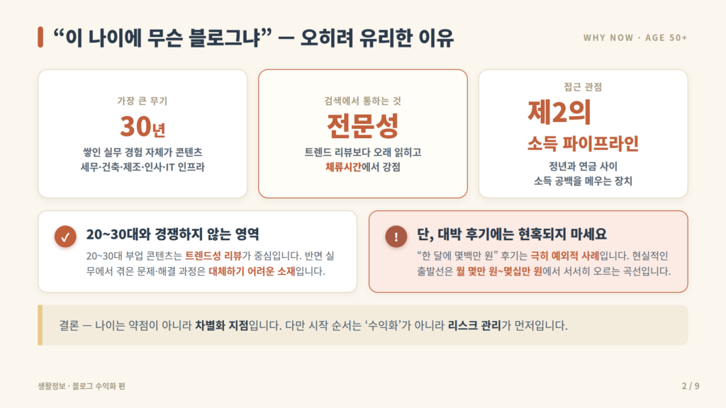 50대 직장인 블로그가 유익한 이유