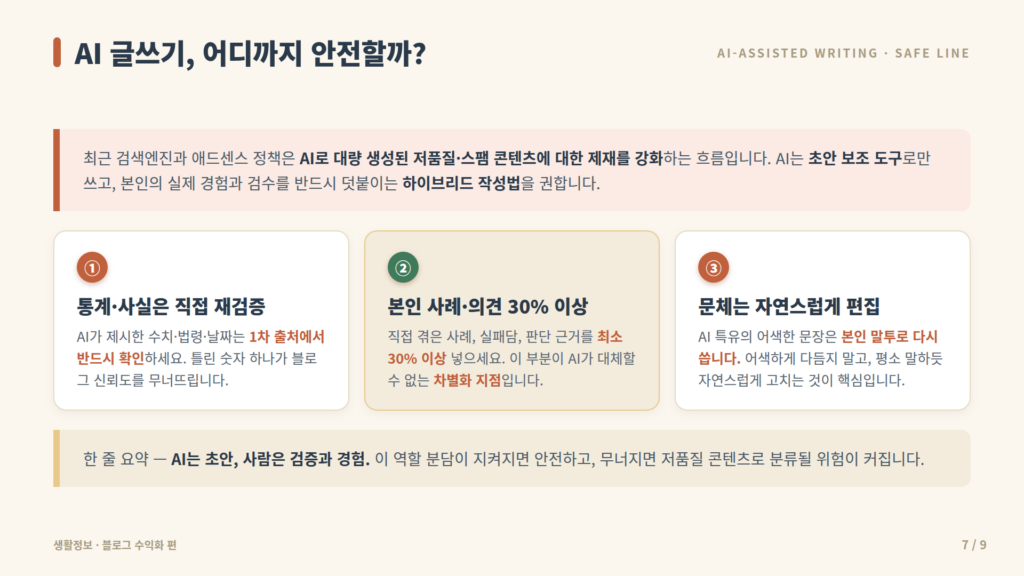 블로그 AI 글쓰기 어디까지 안전할까?